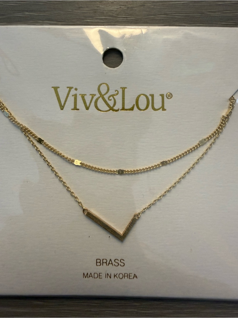 Viv & Lou Gold Layered V-Bar Necklace
